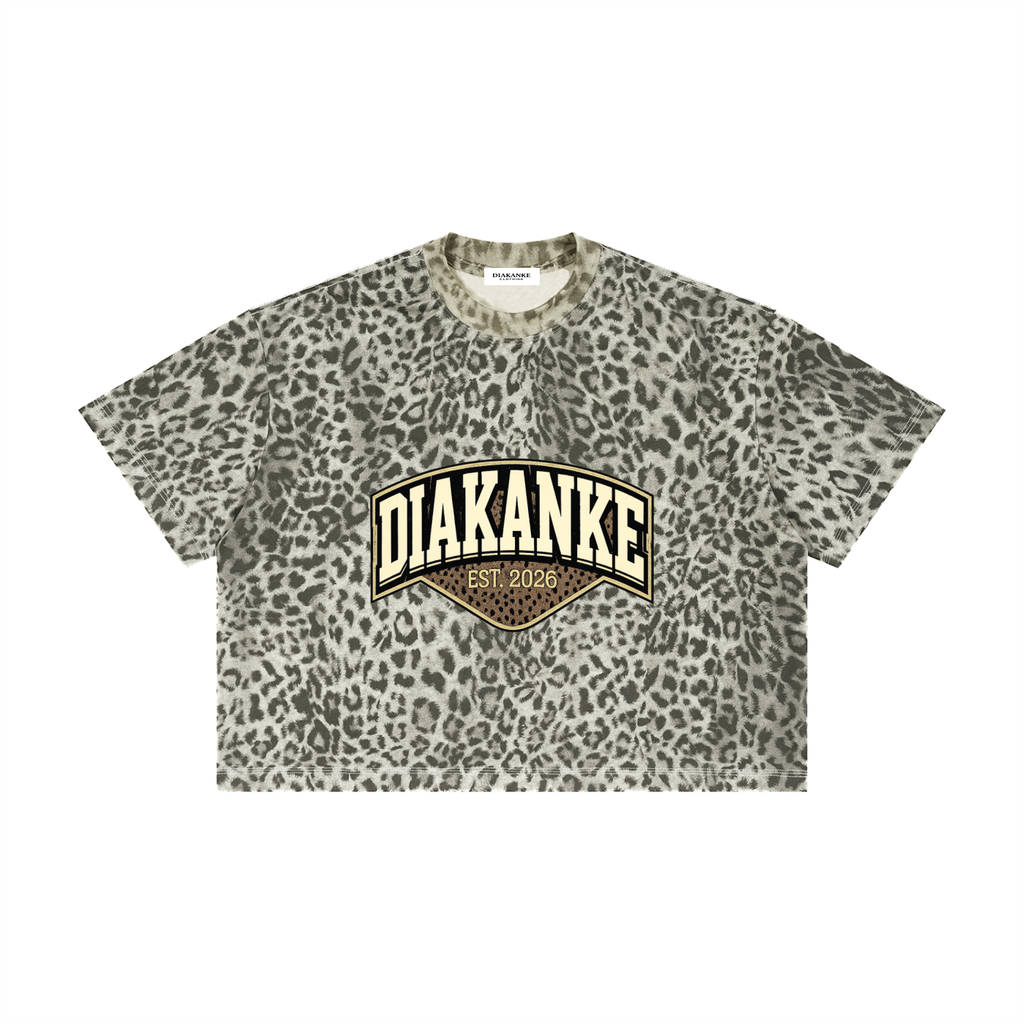 Diakanke Leopard Print Boxy T-Shirt