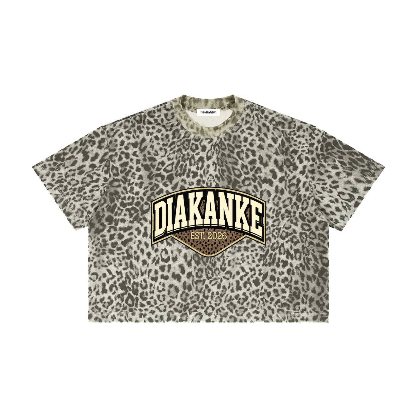 Diakanke Leopard Print Boxy T-Shirt