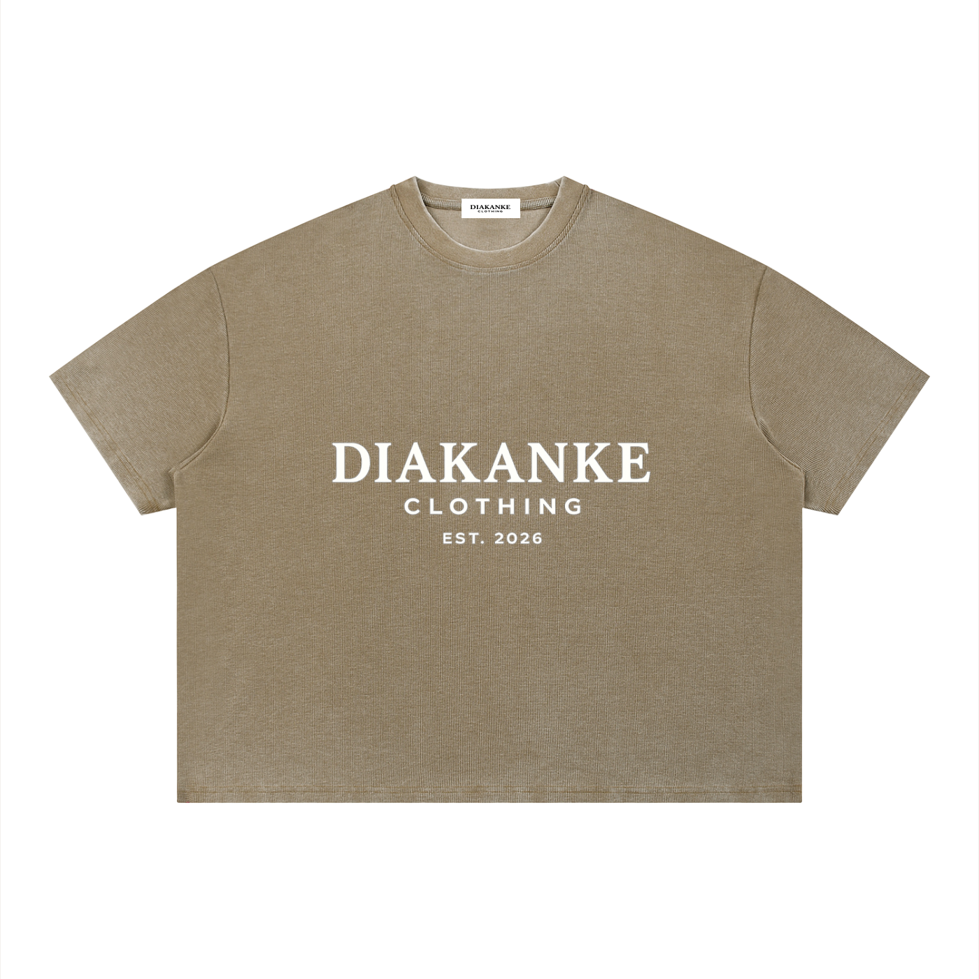 Diakanke Vintage Wash Sunfade Boxy Waffle T-Shirt