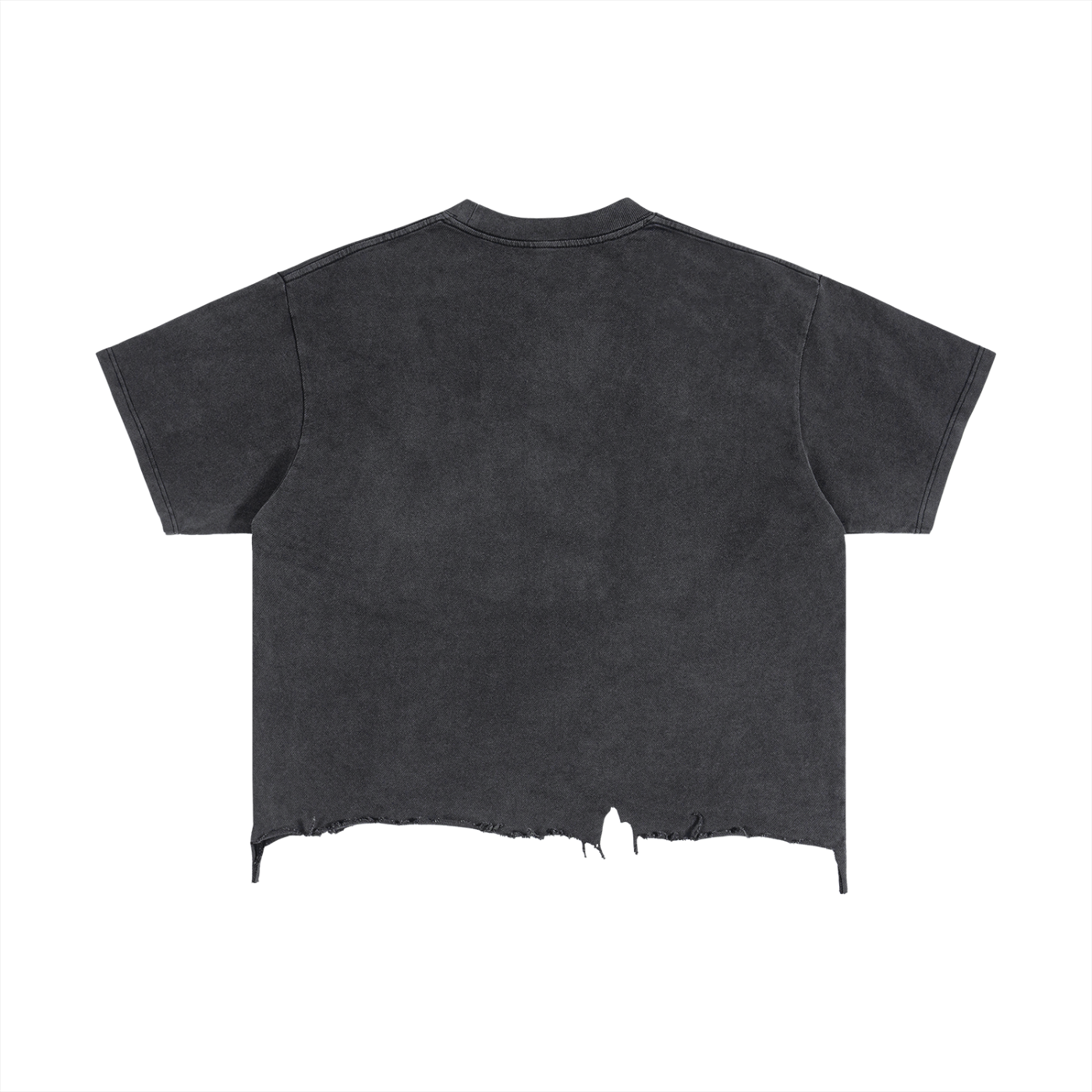 Diakanke Vintage Wash Boxy Distressed Hem T-Shirt
