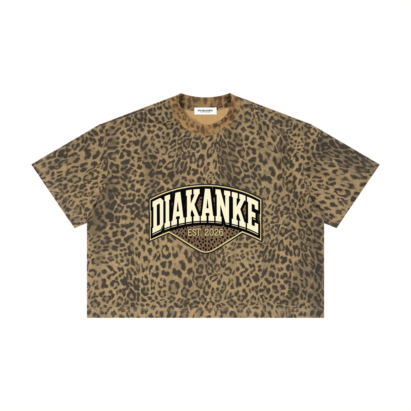 Diakanke Leopard Print Boxy T-Shirt