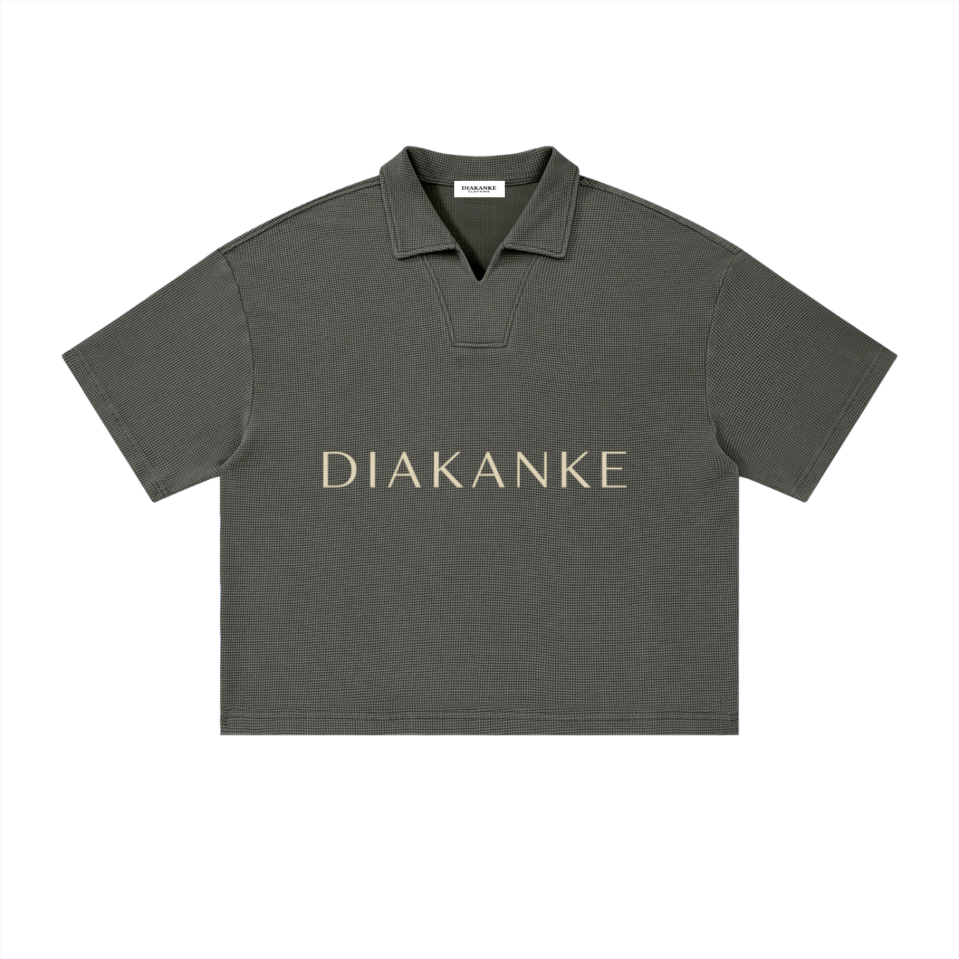 Diakanke Waffle Boxy Polo Shirt