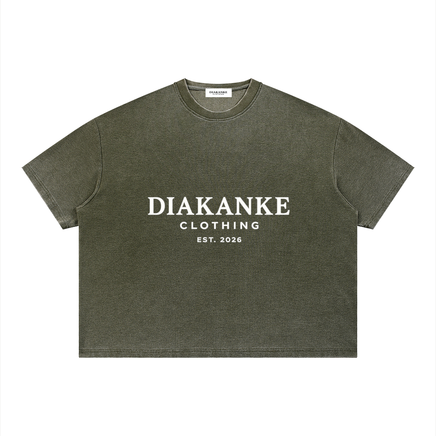 Diakanke Vintage Wash Sunfade Boxy Waffle T-Shirt