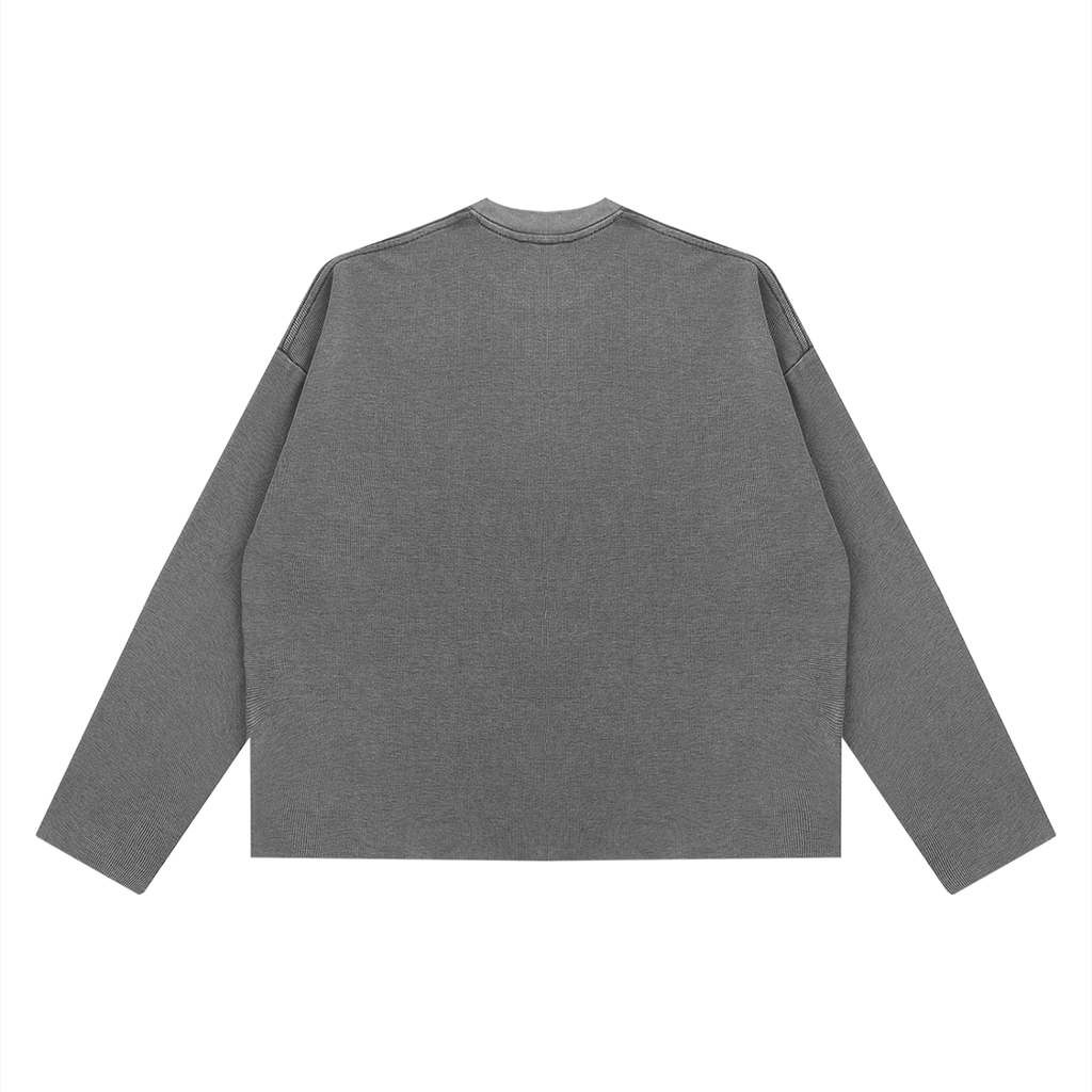 Diakanke Vintage Wash Boxy  Waffle Raw Edge T-Shirt