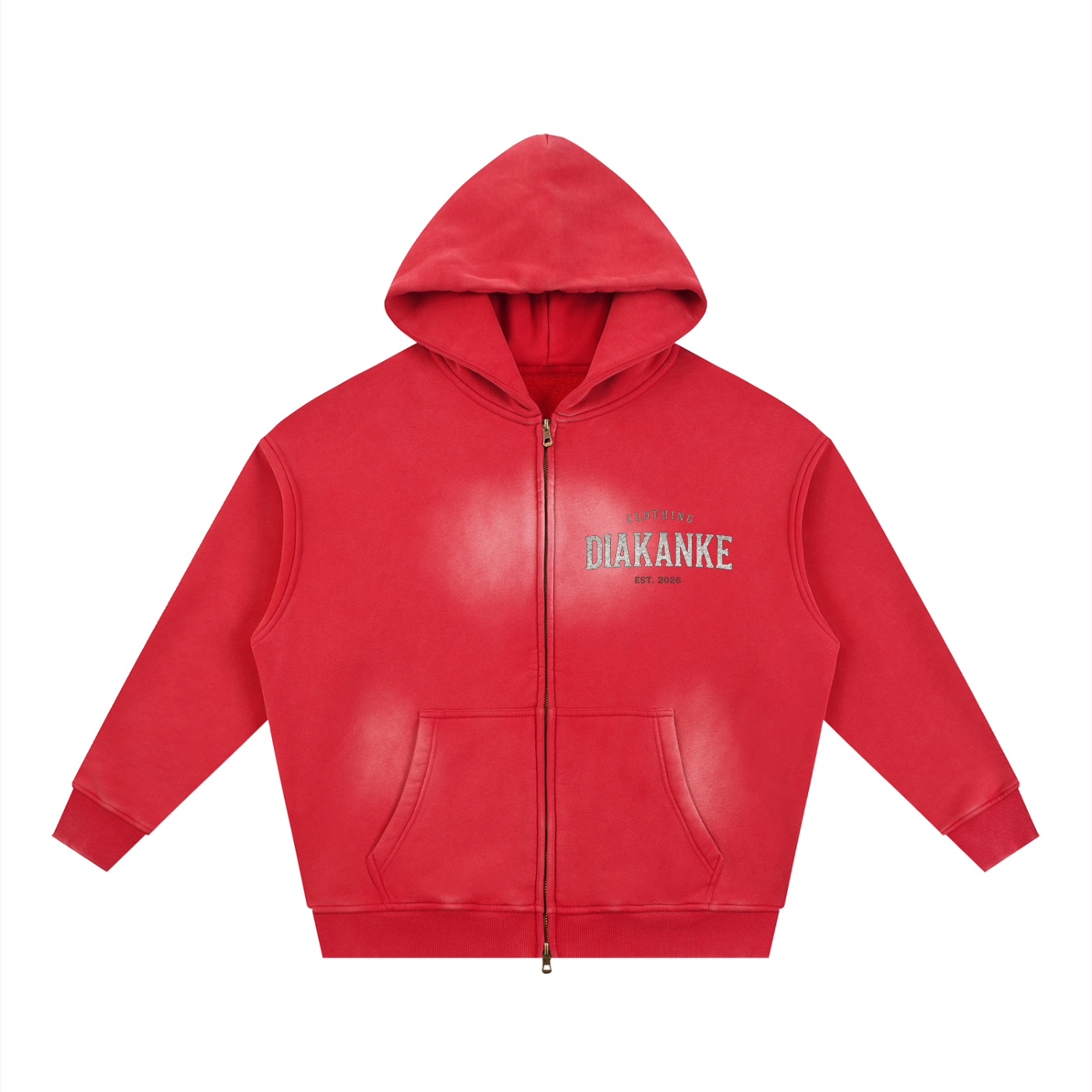 Diakanke Sunfade Two-way Zipper Boxy Fleece Hoodie