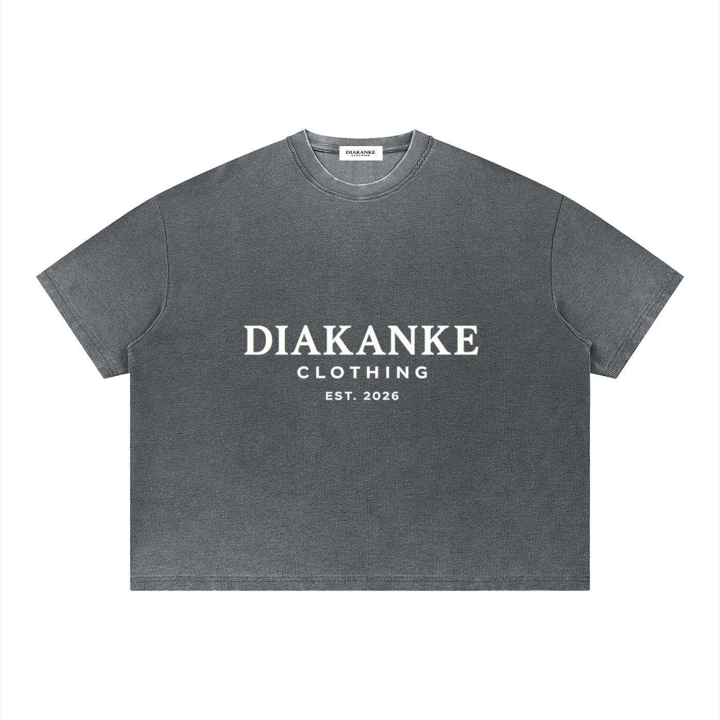Diakanke Vintage Wash Sunfade Boxy Waffle T-Shirt