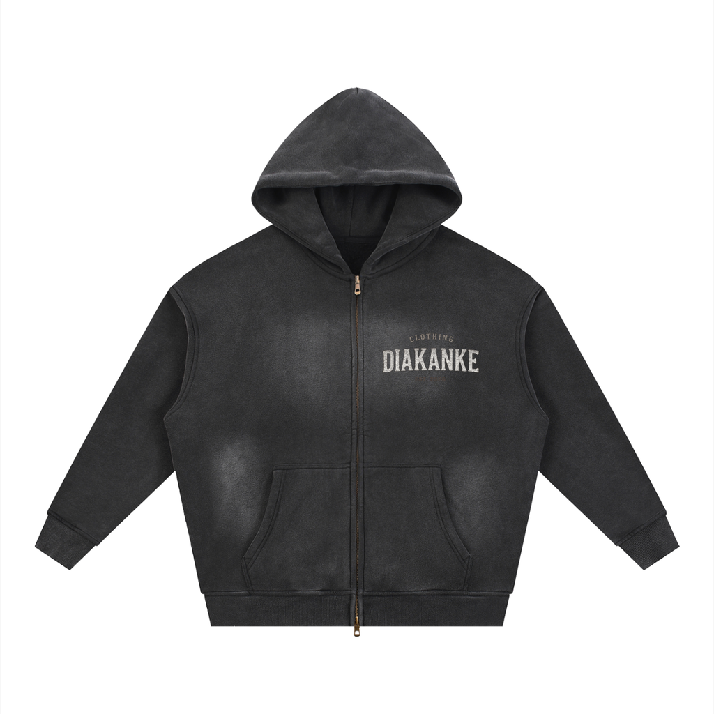 Diakanke Sunfade Two-way Zipper Boxy Fleece Hoodie