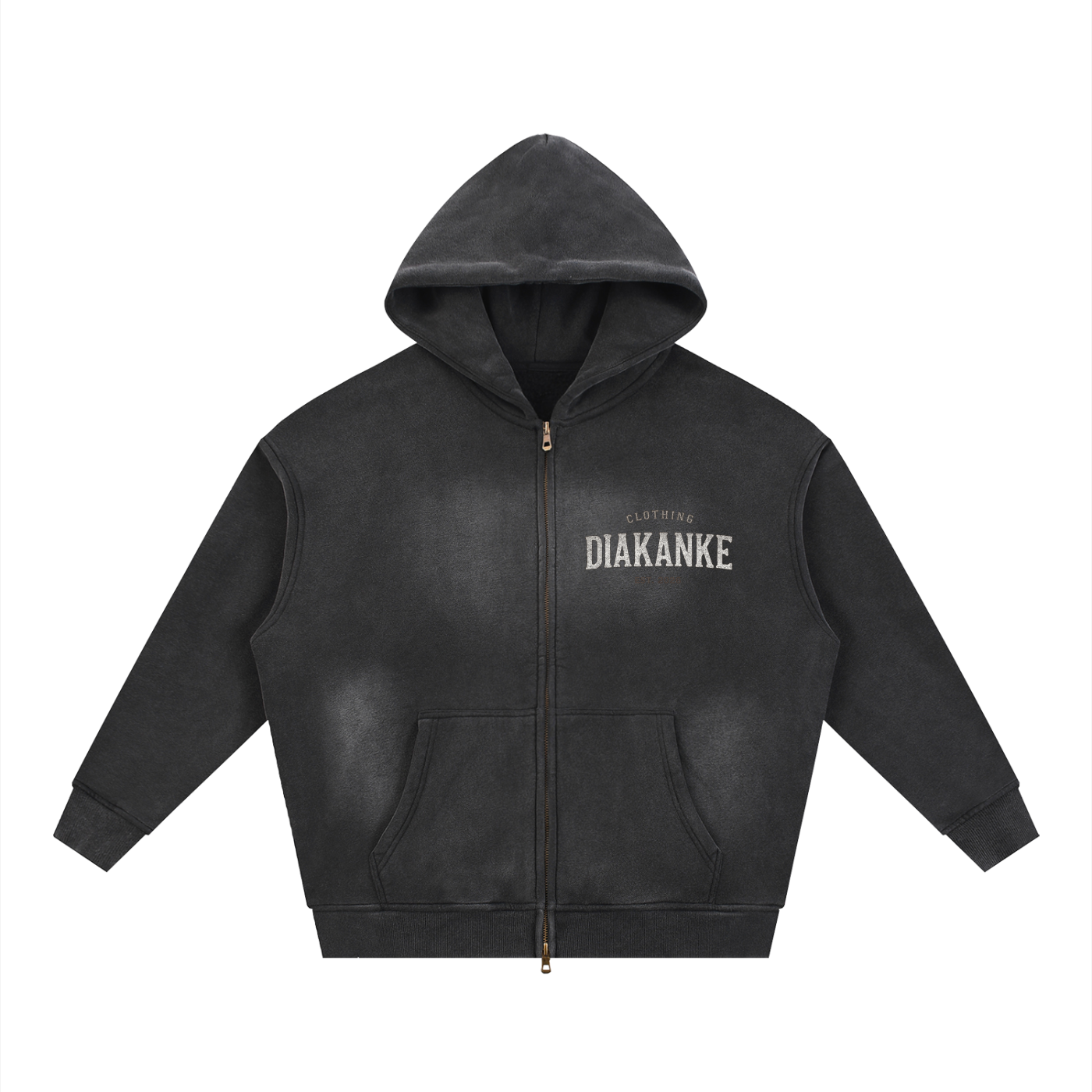 Diakanke Sunfade Two-way Zipper Boxy Fleece Hoodie