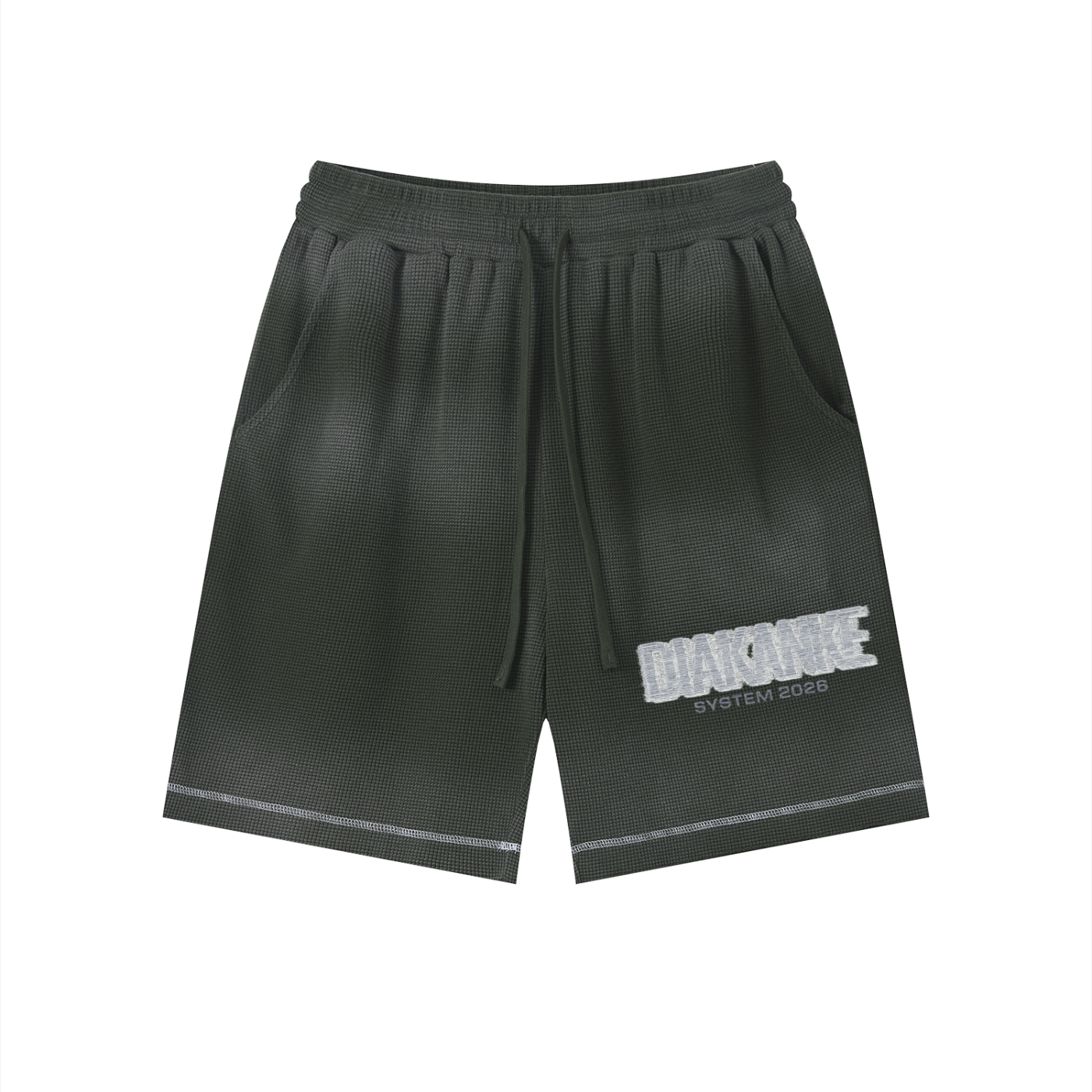 Diakanke Sunfade Waffle Raw Hem Shorts