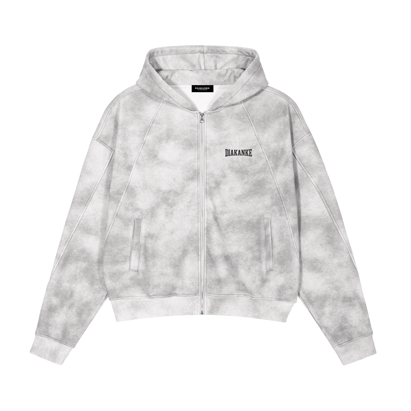 Diakanke Dirty Washed Zip-Up Fleece Hoodie