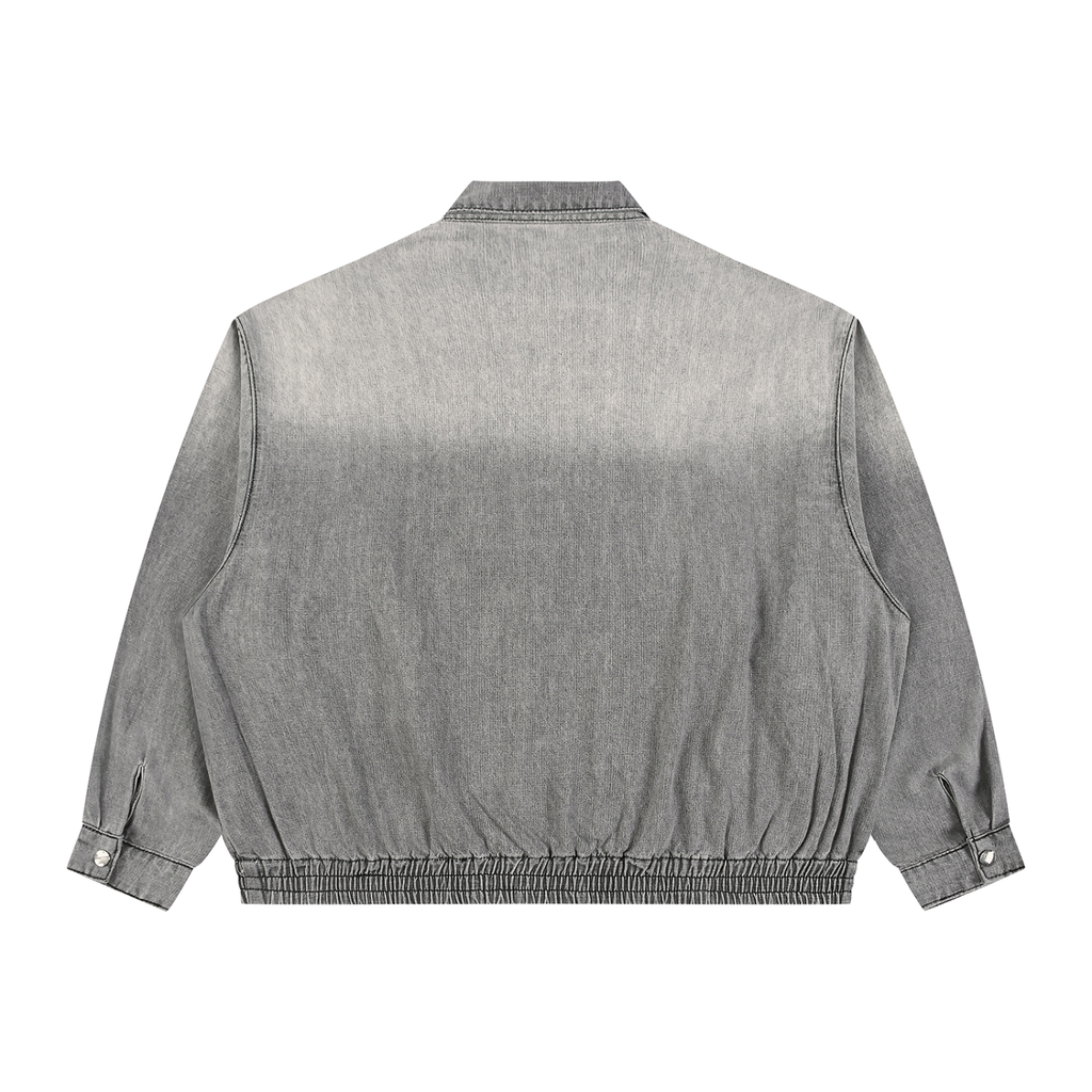 Diakanke Vintage Wash Full-Zip Denim Jacket