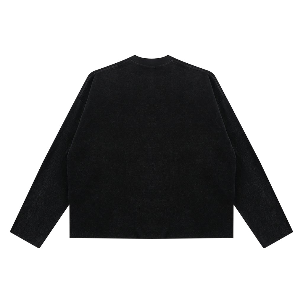 Diakanke Vintage Wash Boxy  Waffle Raw Edge T-Shirt