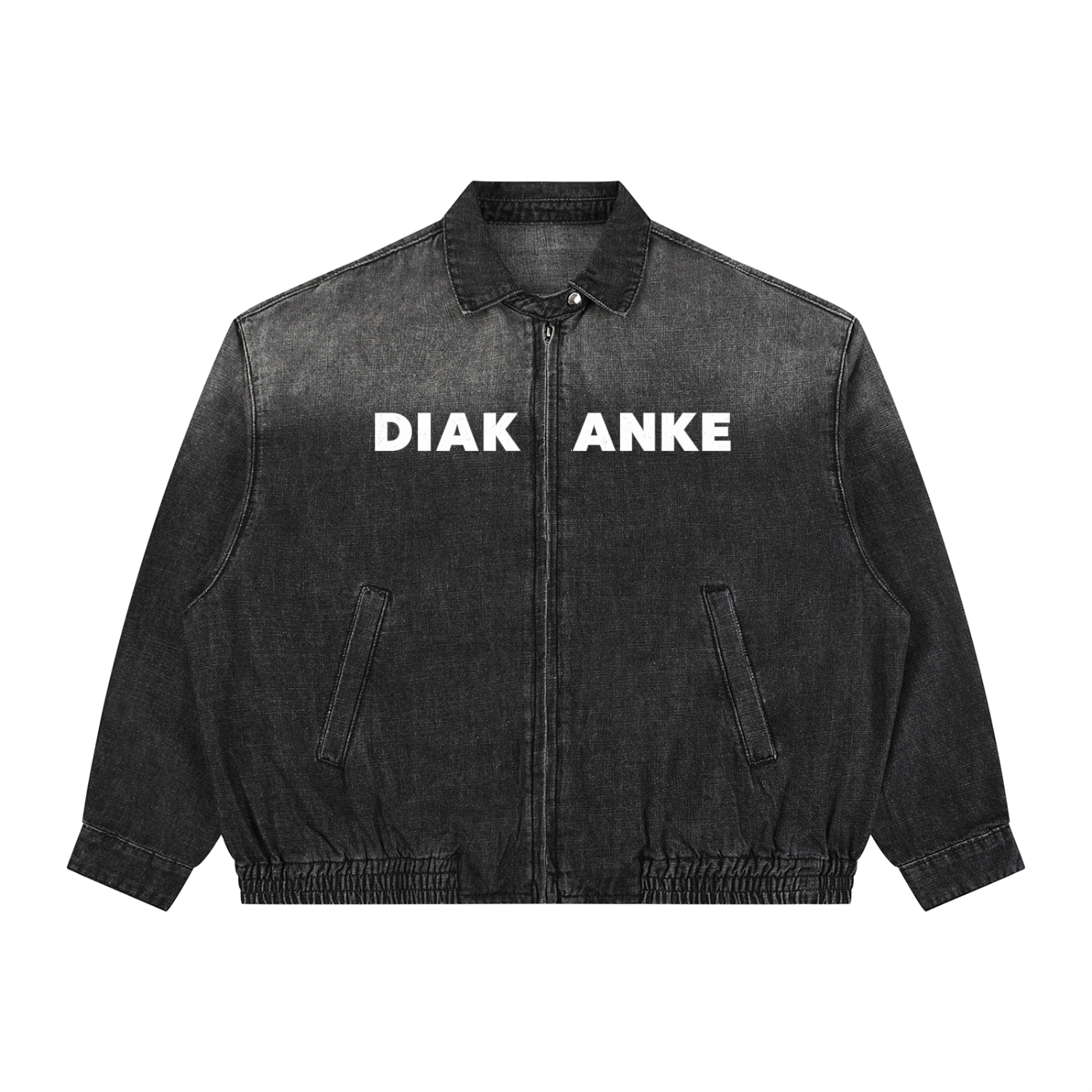 Diakanke Vintage Wash Full-Zip Denim Jacket