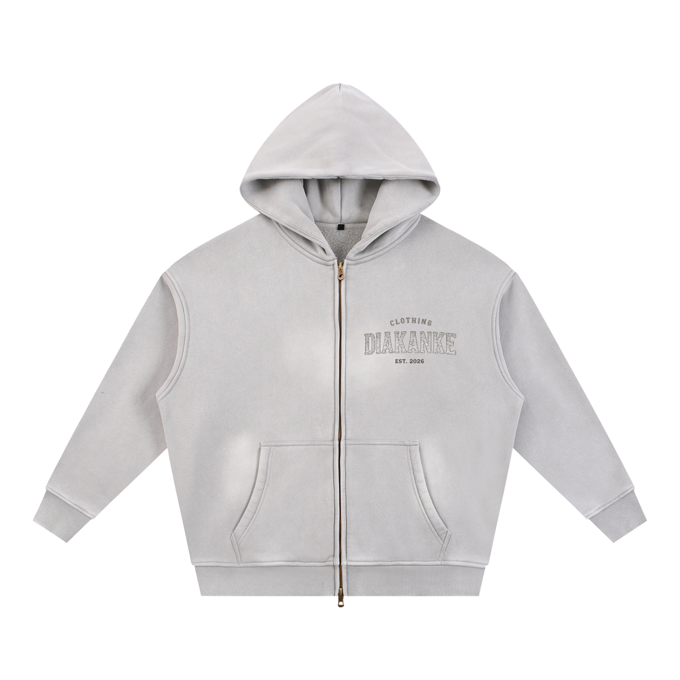 Diakanke Sunfade Two-way Zipper Boxy Fleece Hoodie