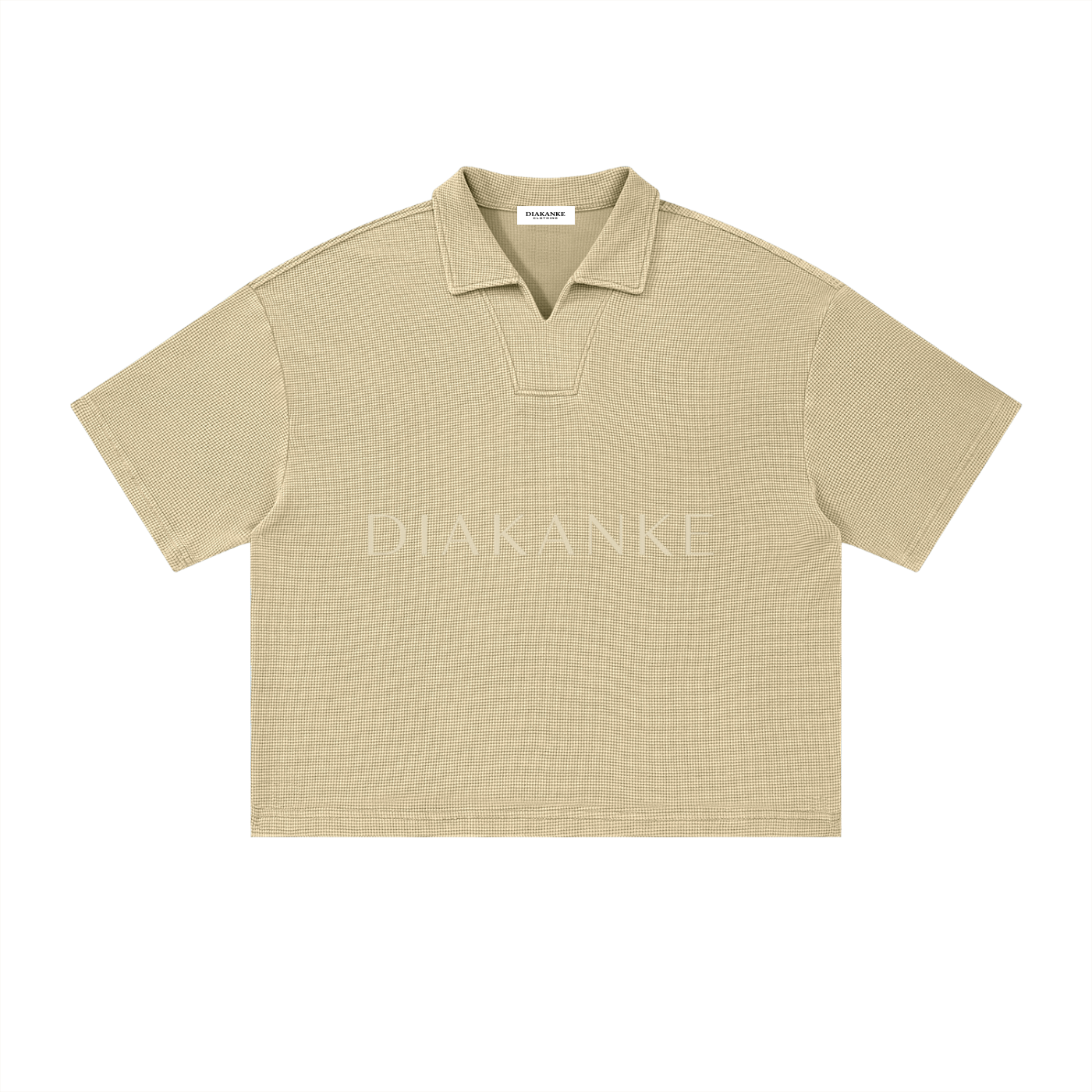 Diakanke Waffle Boxy Polo Shirt