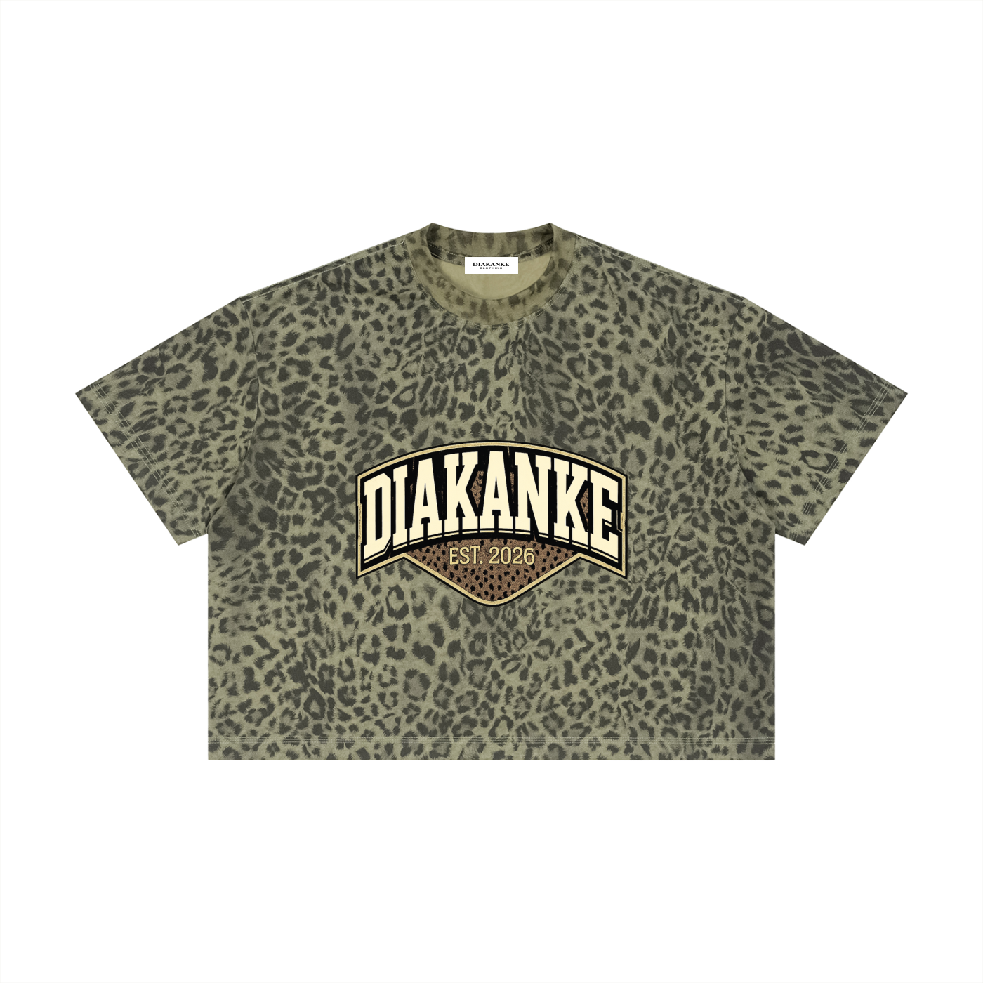 Diakanke Leopard Print Boxy T-Shirt