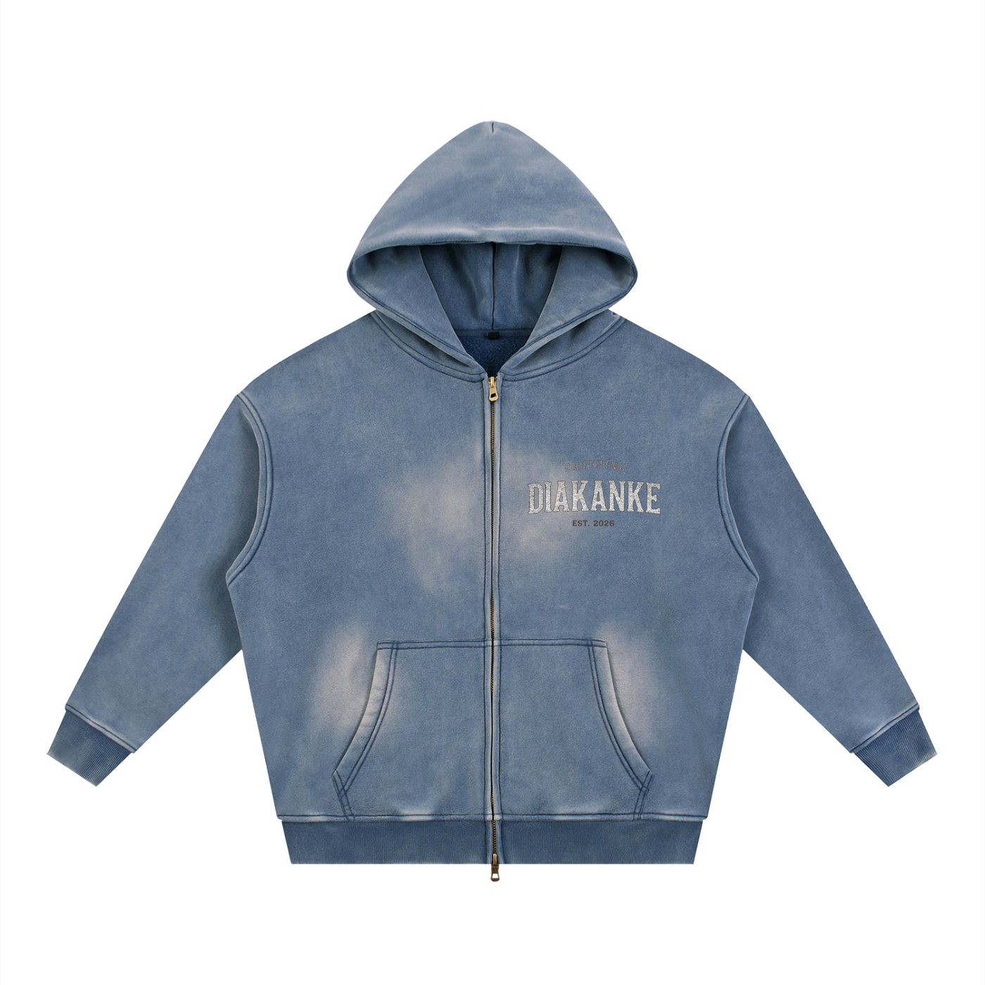 Diakanke Sunfade Two-way Zipper Boxy Fleece Hoodie