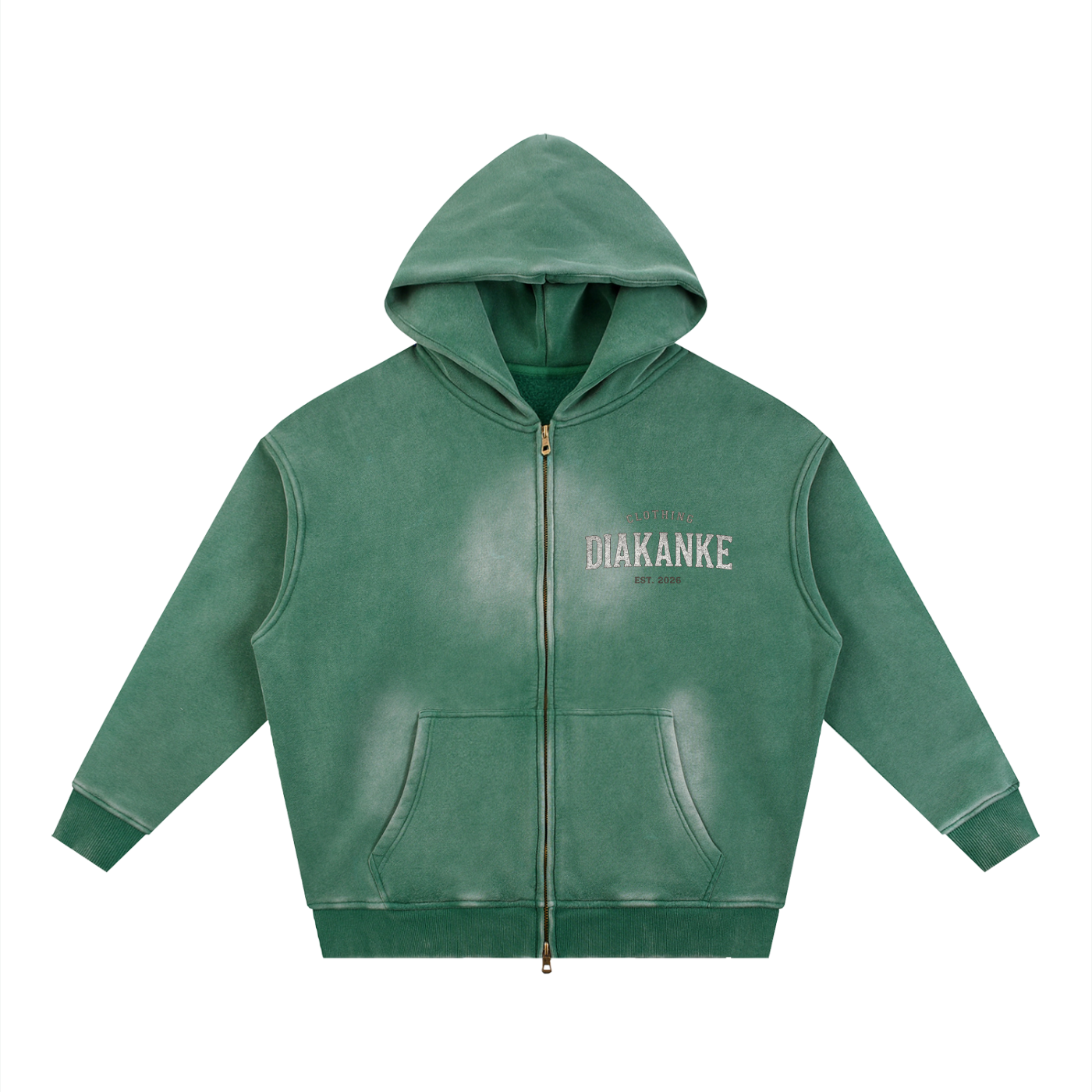 Diakanke Sunfade Two-way Zipper Boxy Fleece Hoodie