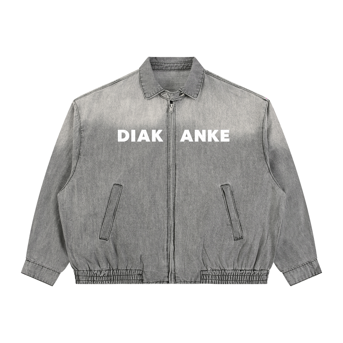 Diakanke Vintage Wash Full-Zip Denim Jacket