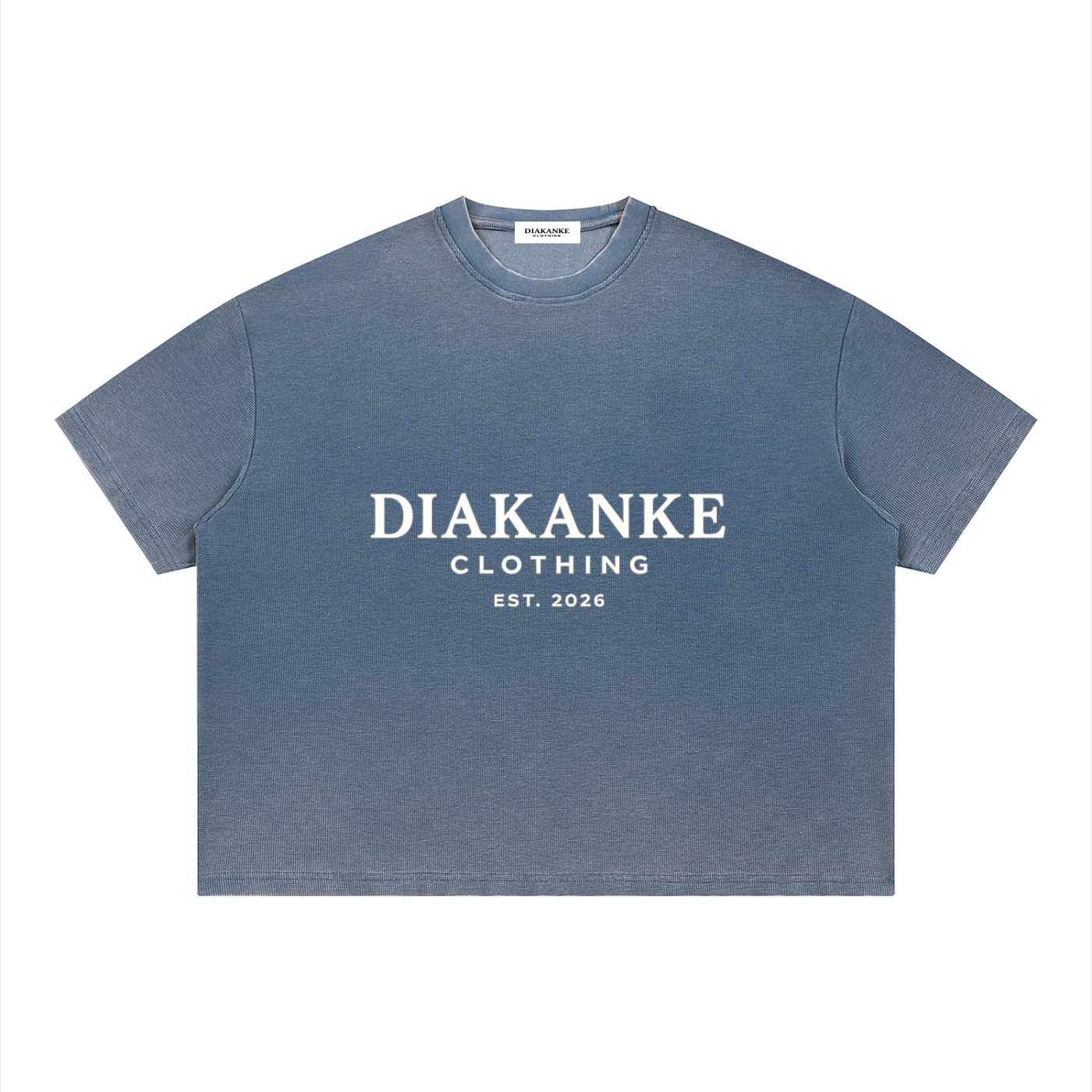 Diakanke Vintage Wash Sunfade Boxy Waffle T-Shirt