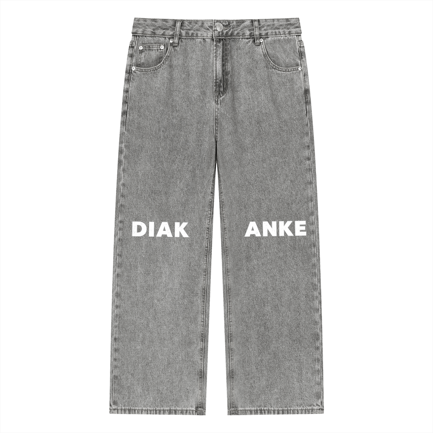 Diakanke Vintage Wash Straight Leg Jeans