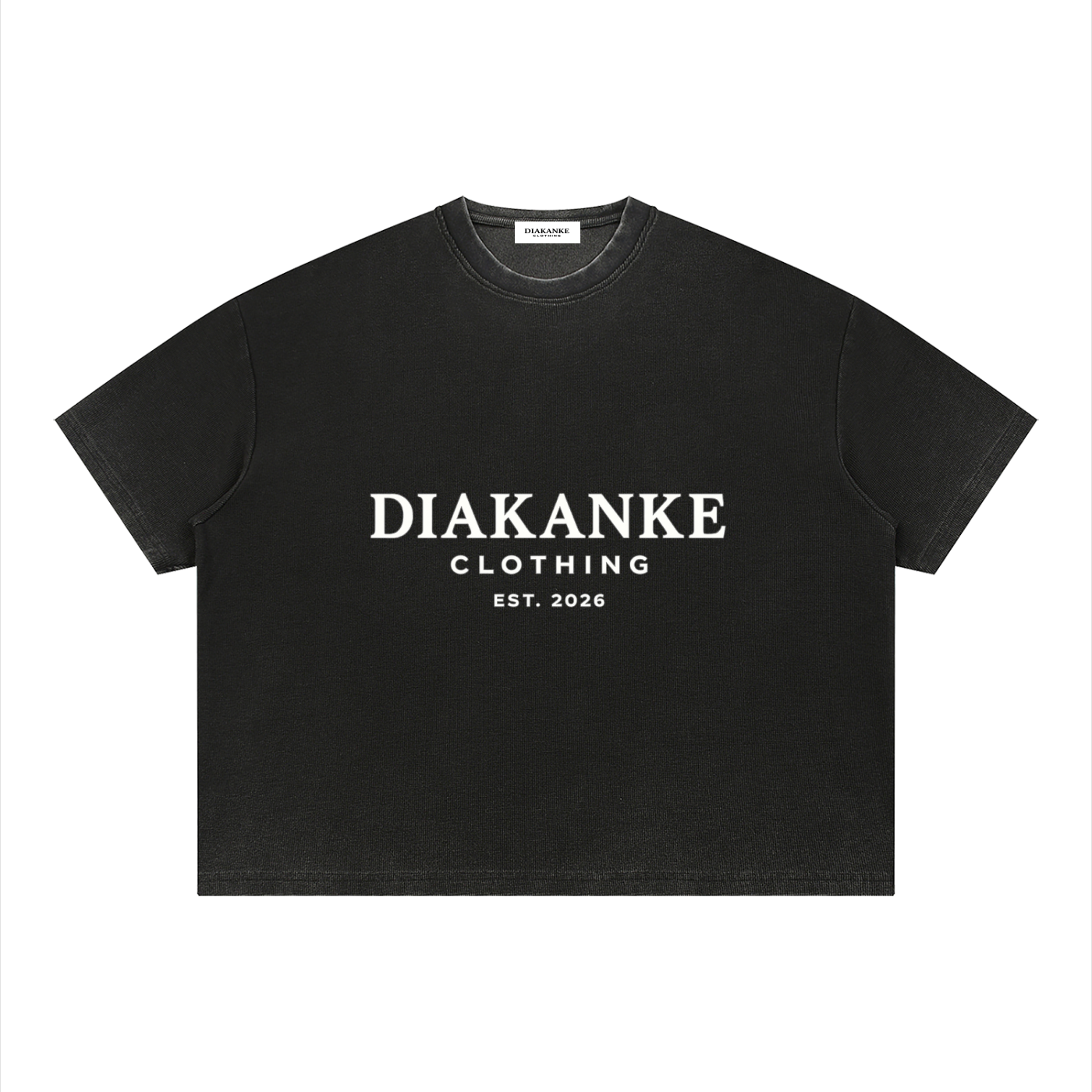 Diakanke Vintage Wash Sunfade Boxy Waffle T-Shirt