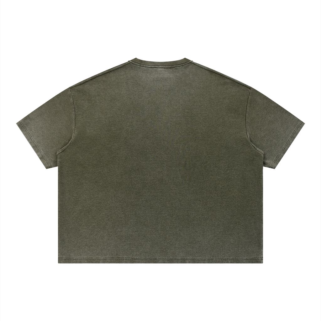 Diakanke Vintage Wash Sunfade Boxy Waffle T-Shirt