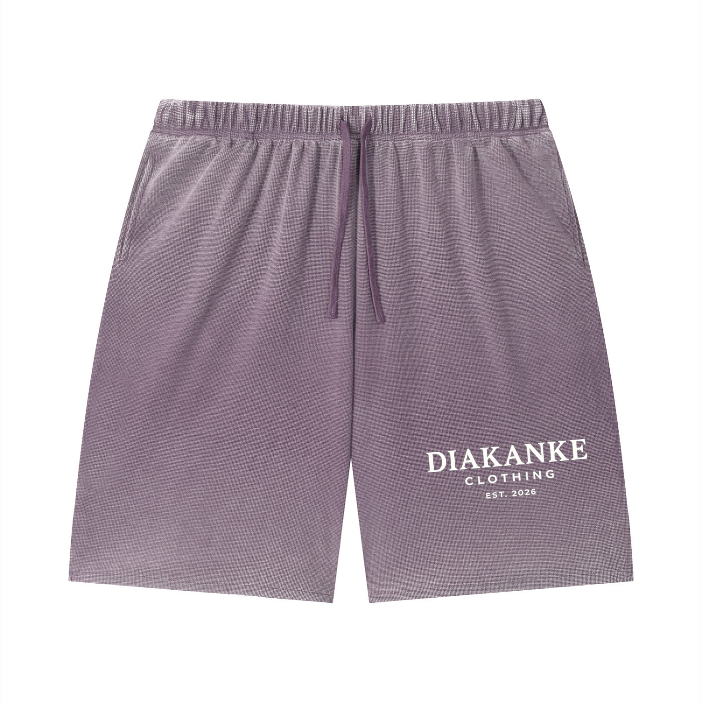 Diakanke Vintage Wash Sunfade Waffle Raw Hem Shorts
