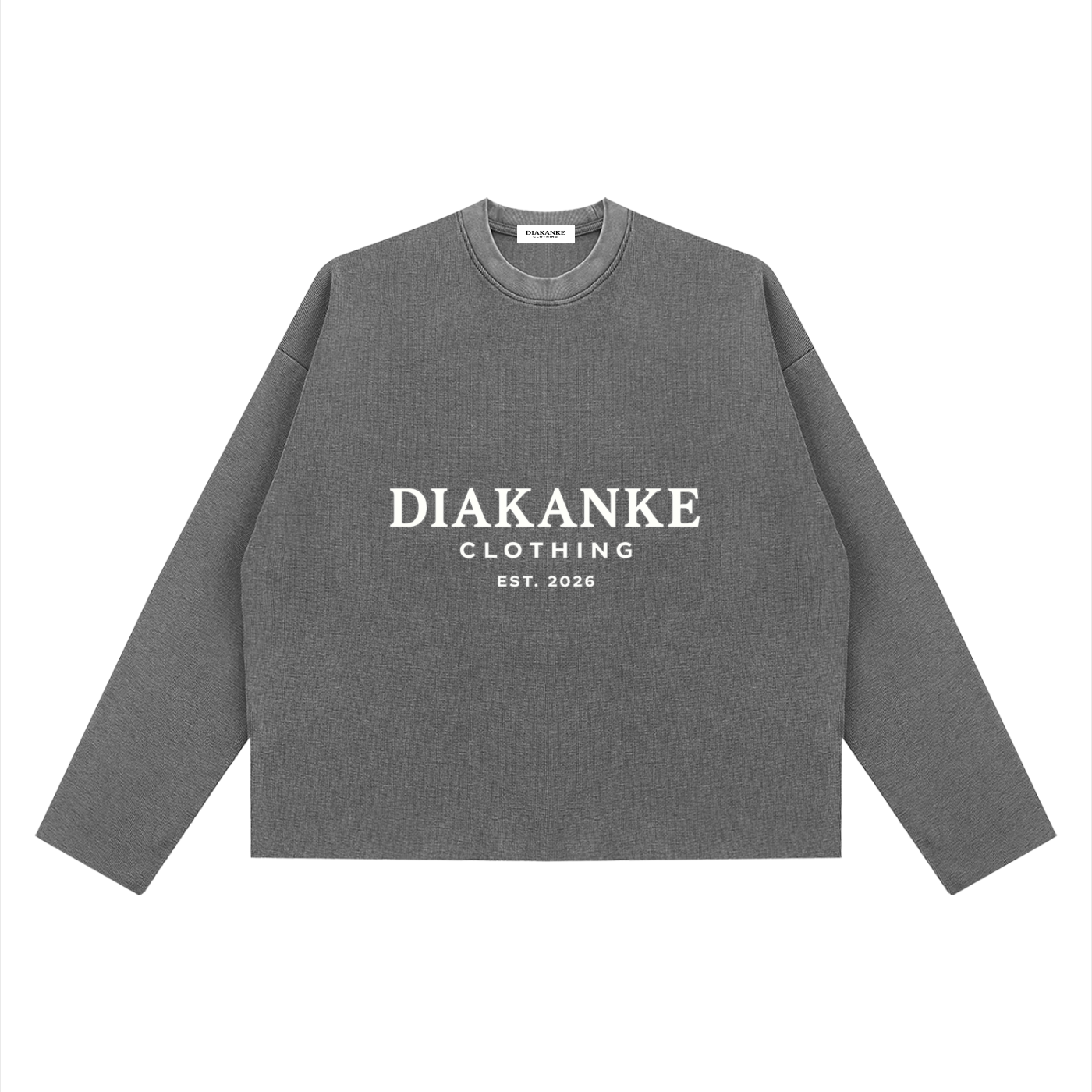 Diakanke Vintage Wash Boxy  Waffle Raw Edge T-Shirt