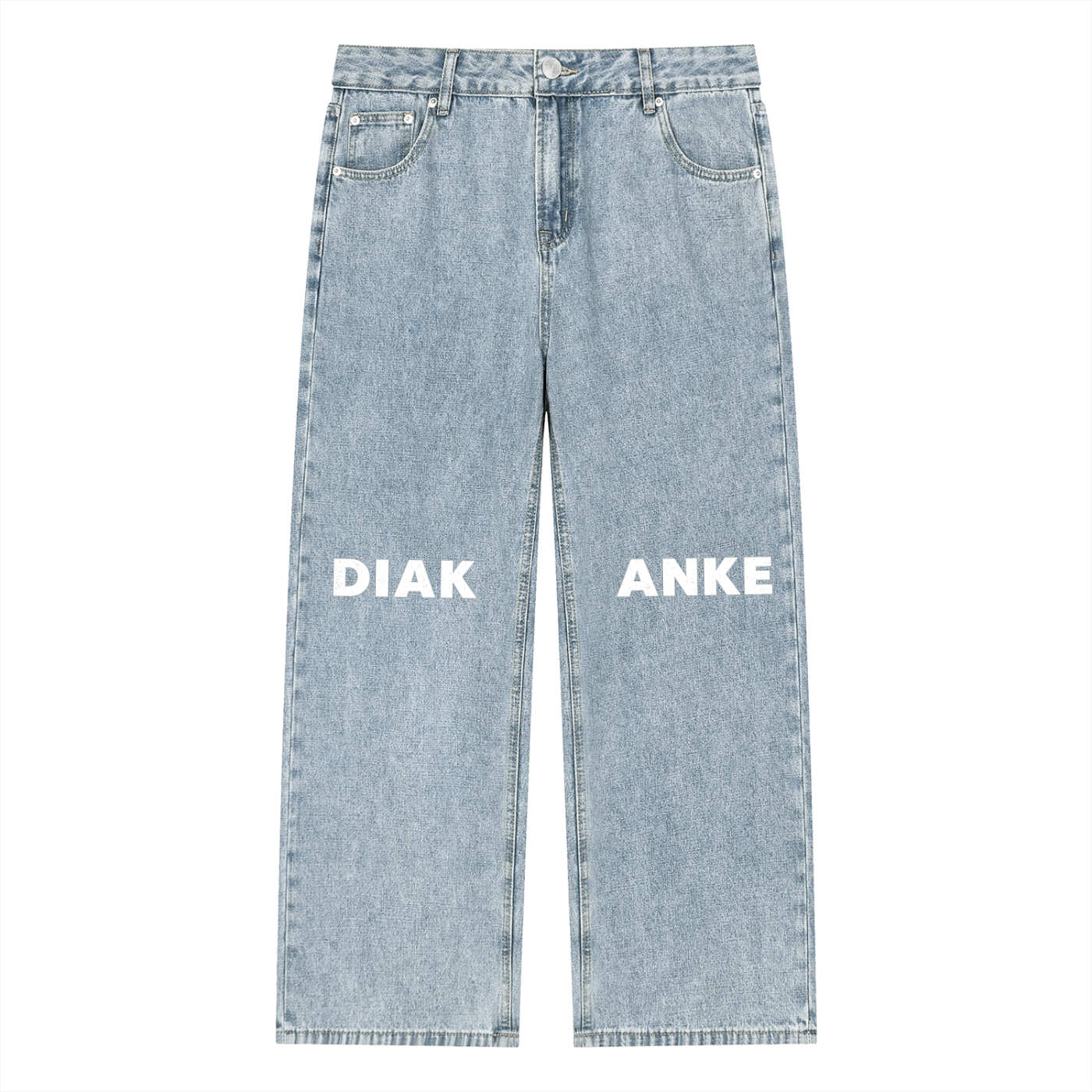 Diakanke Vintage Wash Straight Leg Jeans