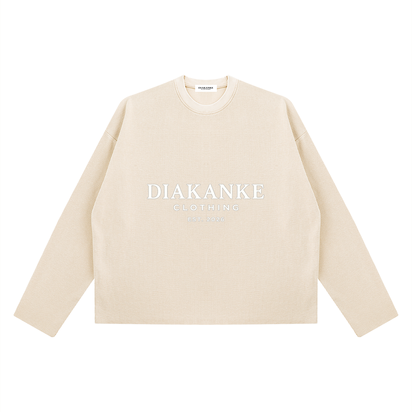 Diakanke Vintage Wash Boxy  Waffle Raw Edge T-Shirt