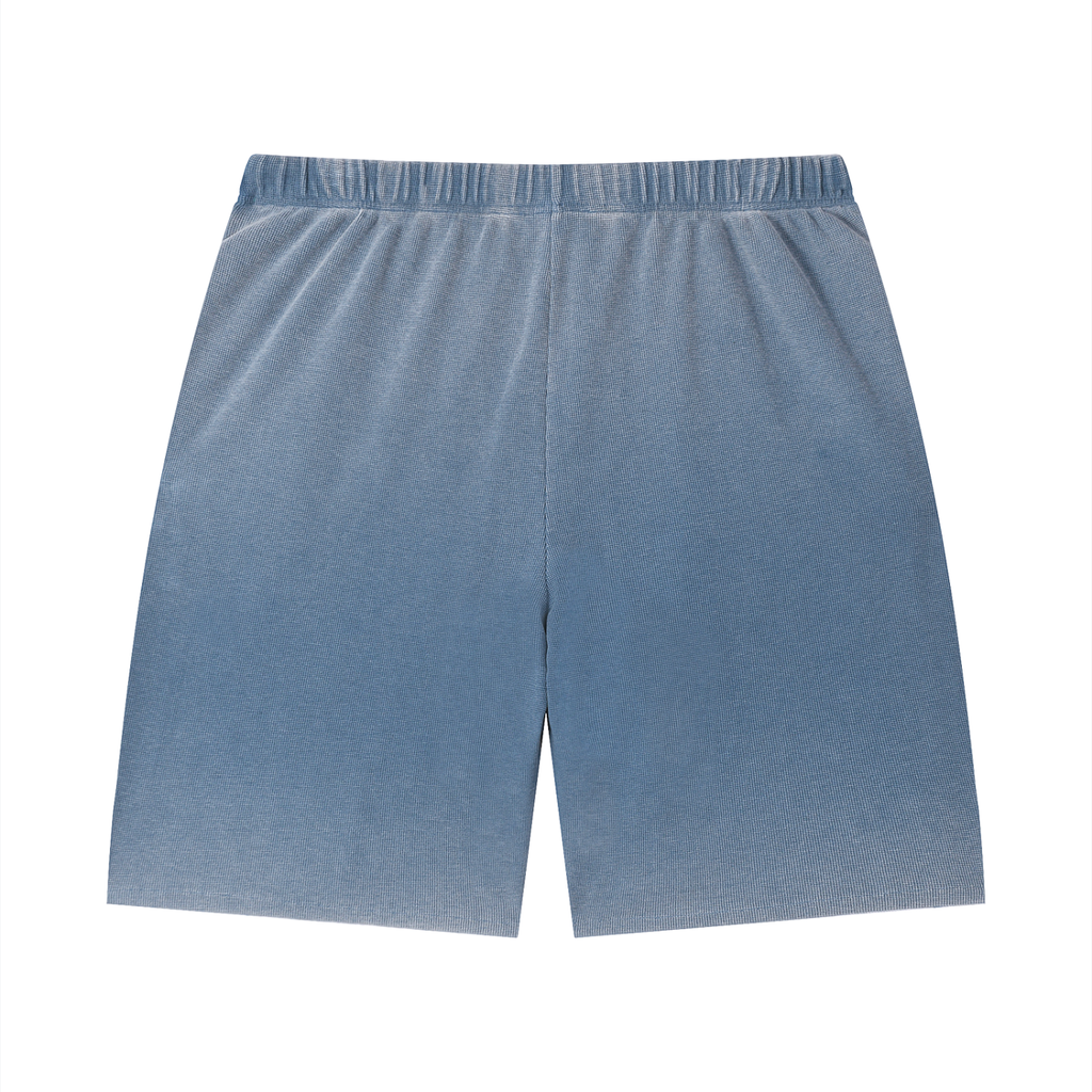 Diakanke Vintage Wash Sunfade Waffle Raw Hem Shorts