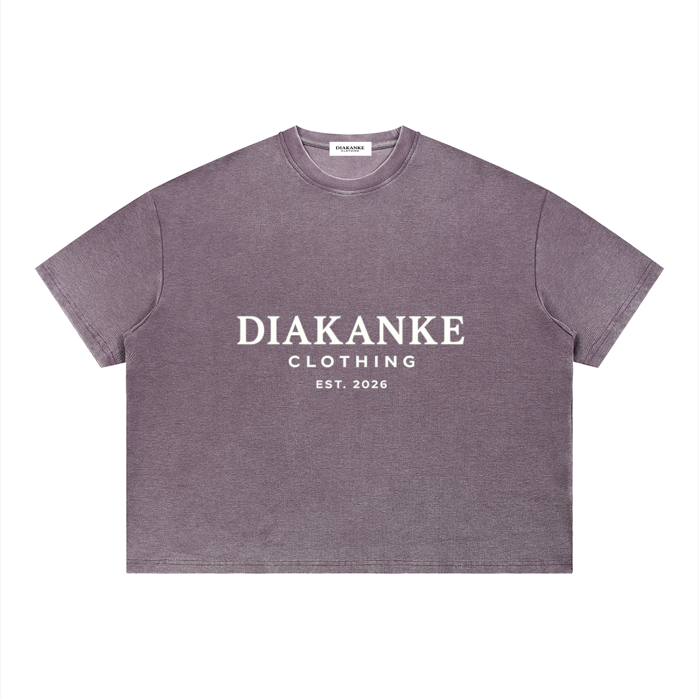 Diakanke Vintage Wash Sunfade Boxy Waffle T-Shirt