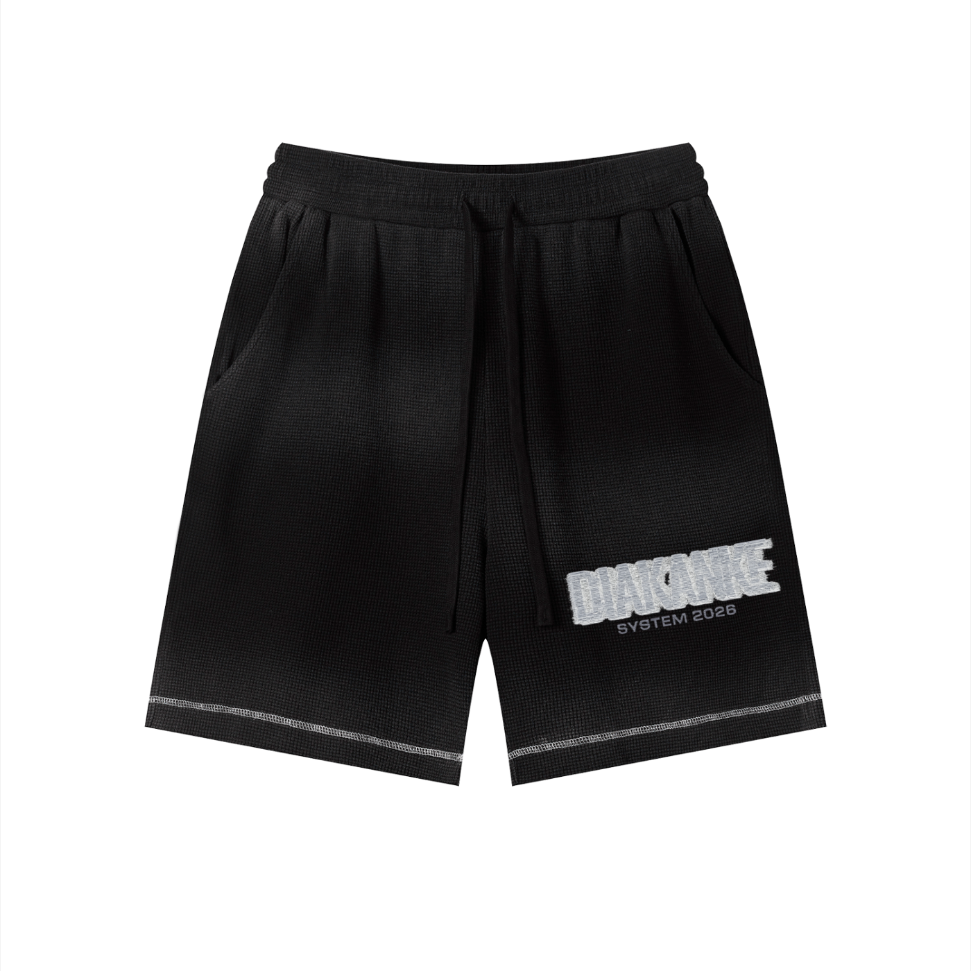 Diakanke Sunfade Waffle Raw Hem Shorts