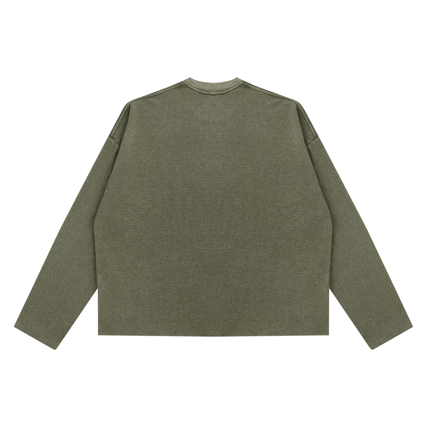 Diakanke Vintage Wash Boxy  Waffle Raw Edge T-Shirt