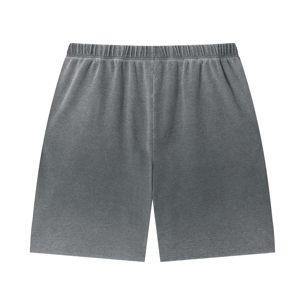 Diakanke Vintage Wash Sunfade Waffle Raw Hem Shorts